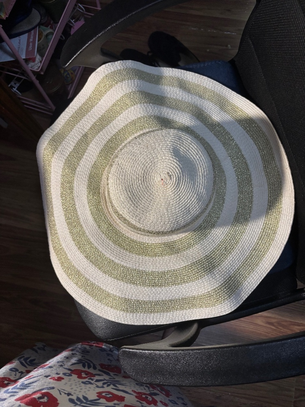 White and Gold Large Sunhat
